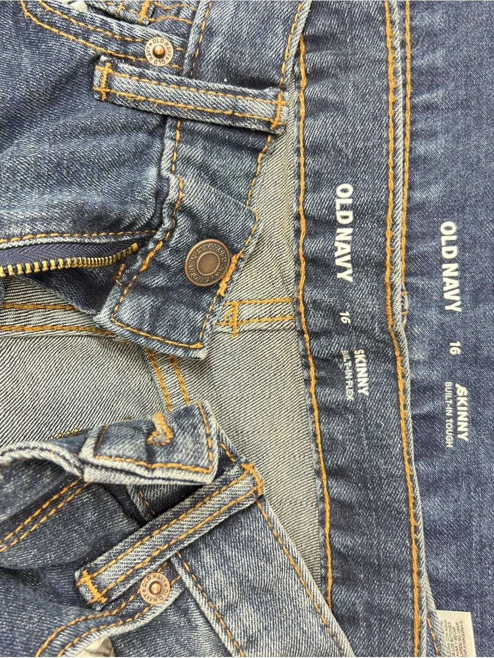 (2) Old Navy boys Blue Denim Jeans Skinny